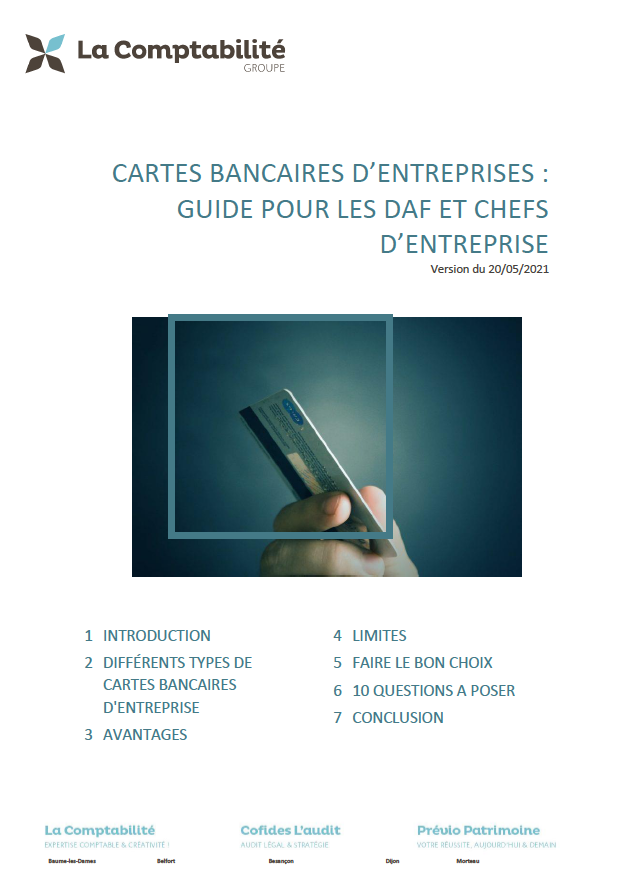 NOTE 1 - Cartes bancaires d'entreprises